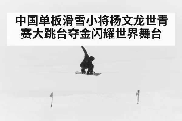 中国单板滑雪小将杨文龙世青赛大跳台夺金闪耀世界舞台